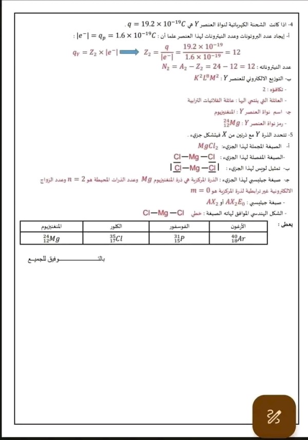 الفرض الأول للثلاثي الأول في الفيزياء أولى ثانوي مرفق بالحل فروض الفصل الأول مع الحل سنة 1 باك علوم فيزيائية